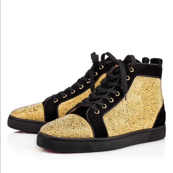 Authentic ChristianLouboutin Strass gold sneakers - Picture 1 of 4